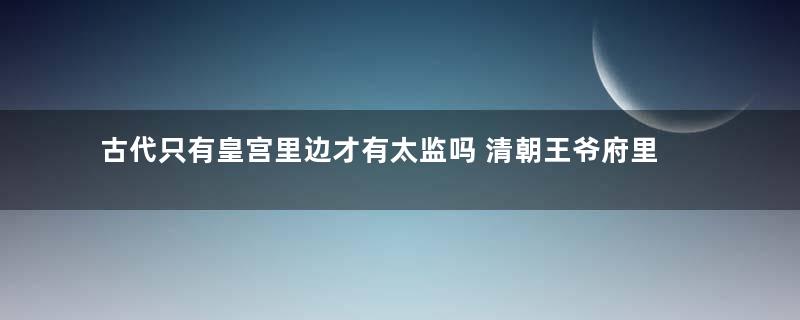 古代只有皇宫里边才有太监吗 清朝王爷府里有太监吗